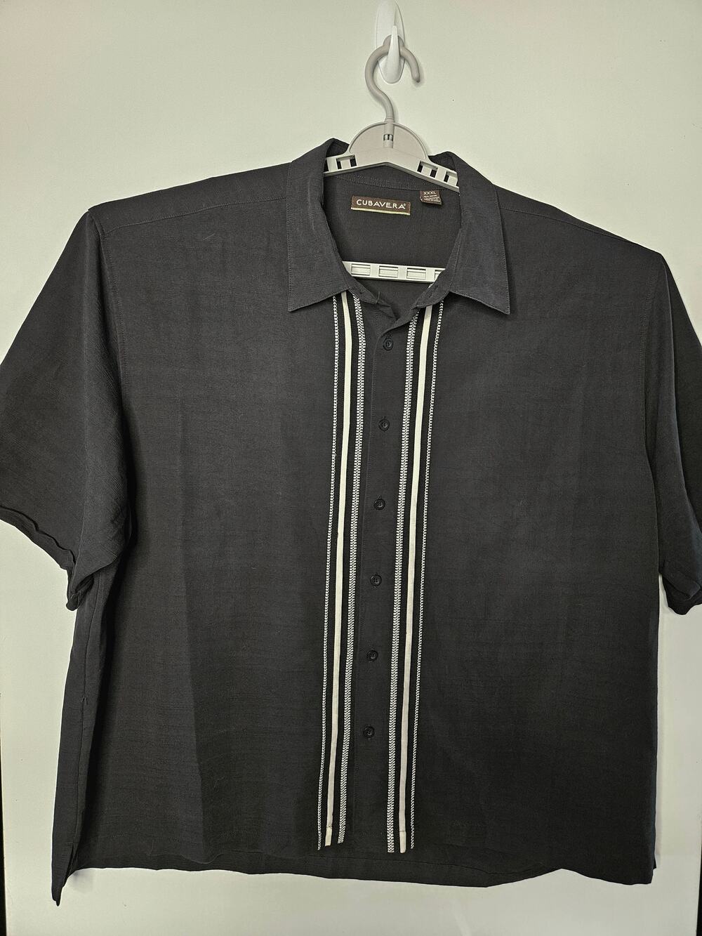 Cubavera Men's Casual Button Front | Cuban Shirt | Size XXXL | Black